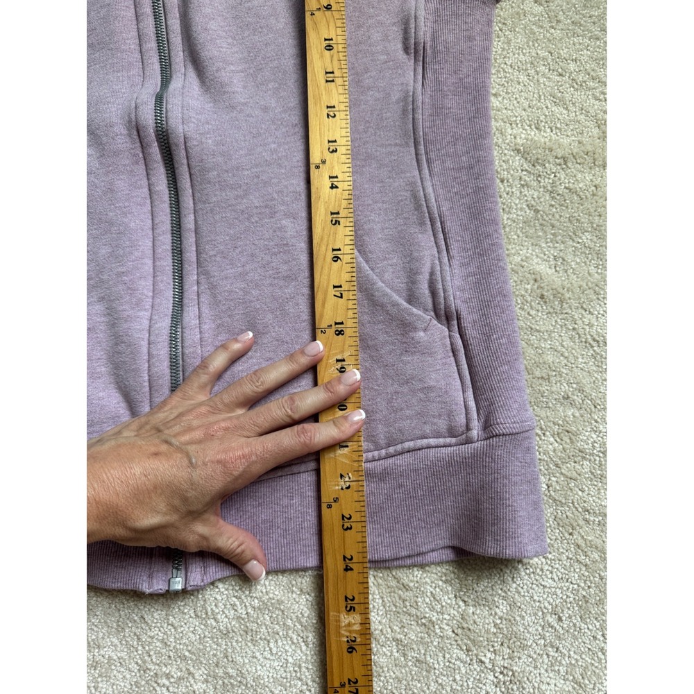 Lululemon Scuba Full Zip Hoodie Women Sz 6 Pink Heathered Mauve Athletic Jacket - Picture 10 of 12